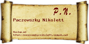 Paczovszky Nikolett névjegykártya