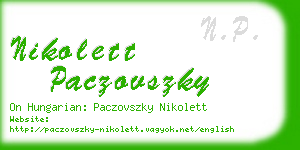 nikolett paczovszky business card